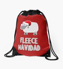 Fleece Navidad Drawstring Bag