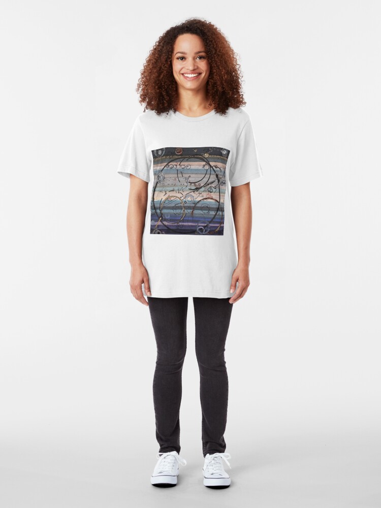 Alternate view of Space race ink on paper Slim Fit T-Shirt