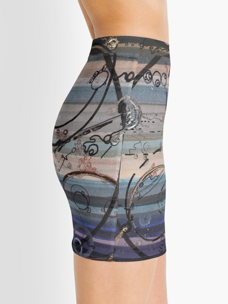Alternate view of Space race ink on paper Mini Skirt
