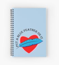 Blue Feather Love Spiral Notebook