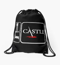Food Sleep Castle Drawstring Bag
