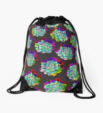 Glitched Succulents Drawstring Bag