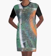Orange Disc Graphic T-Shirt Dress