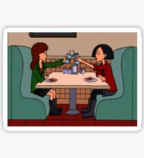 daria and jane pizza time Sticker