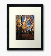 UMass Chapel in the fall Framed Print