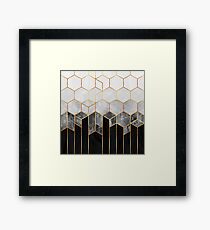 Lámina enmarcada Hexágonos de carbón