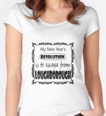 My New Year's Resolution is to escape Loughborough Fitted Scoop T-Shirt