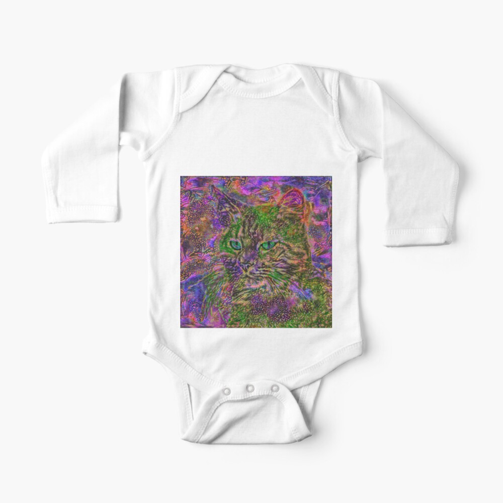 Abstract magick cat Baby One-Piece