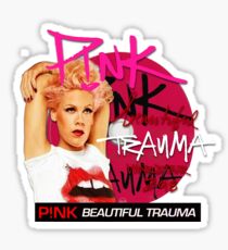 yikes alesia pink beuatiful truma poster girl trendy Sticker