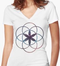 Seed of Life Women's Fitted V-Neck T-Shirt