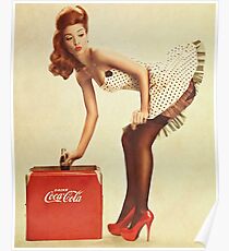 Pin-Up-Mädchen Coca Cola Poster
