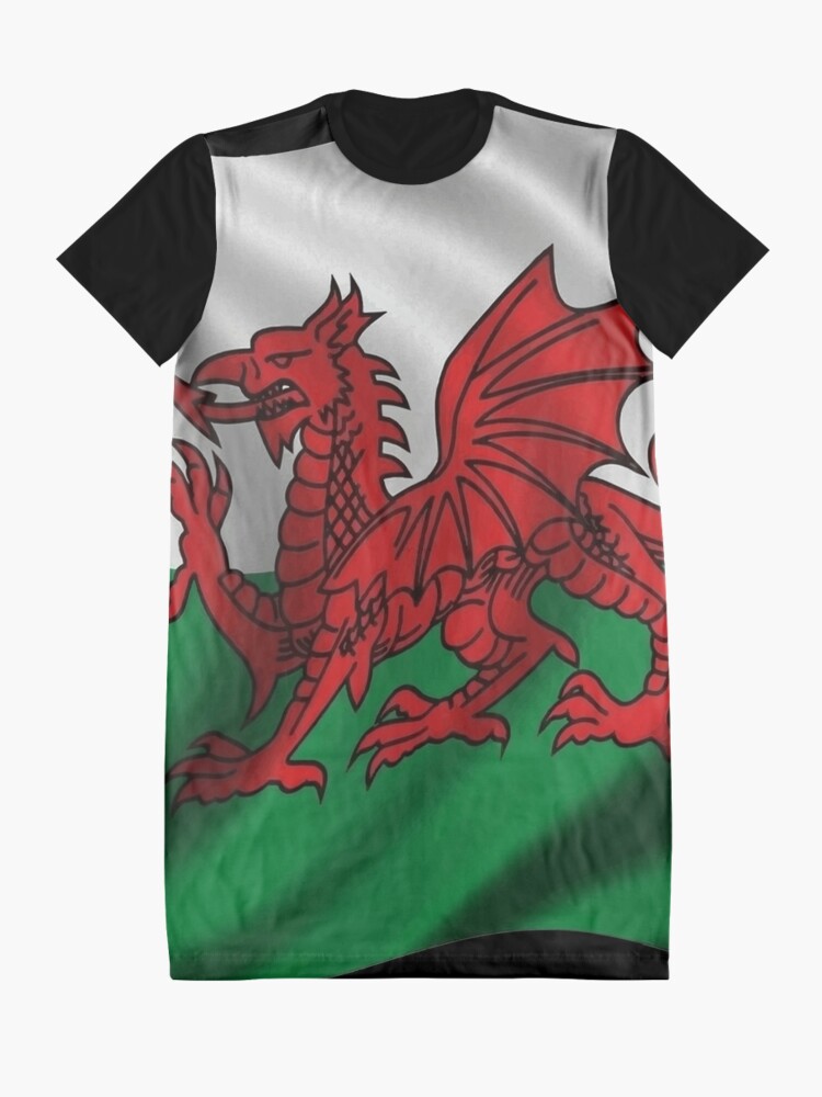 Alternate view of Y Ddraig Goch Welsh Flag Rugby Union Graphic T-Shirt Dress
