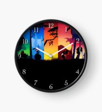 Pentaptych Silhouettes Clock
