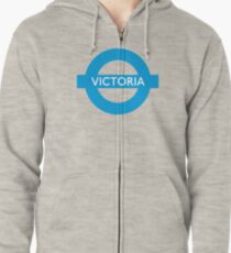 Victoria Line - London Underground Roundel Zipped Hoodie
