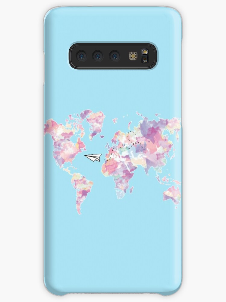 Floral Paper Airplance World Map Cute Aesthetic Tumblr Caseskin For Samsung Galaxy By D19sapphire15