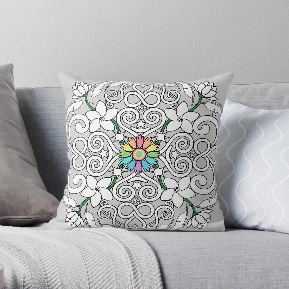 Satya Prema Mandala Throw Pillow