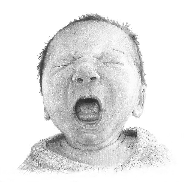 Crying baby Drawing by Tapas Bhattacharjee - Fine Art America