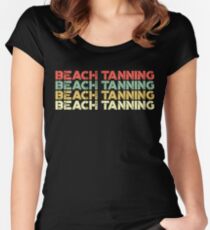 vintage beach tanning - retro beach tanning Women's Fitted Scoop T-Shirt