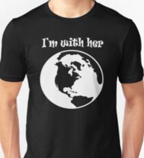 I'm With Her Planet Earth Globe (white) Slim Fit T-Shirt