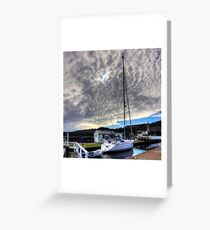 Yacht under a Dappled Sky Greeting Card