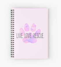 Cuaderno de espiral Live Love Rescue Dog Paw