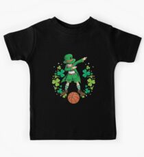 Basketball-Kobold-Tupfenhemd Tag St. Patricks Kinder T-Shirt
