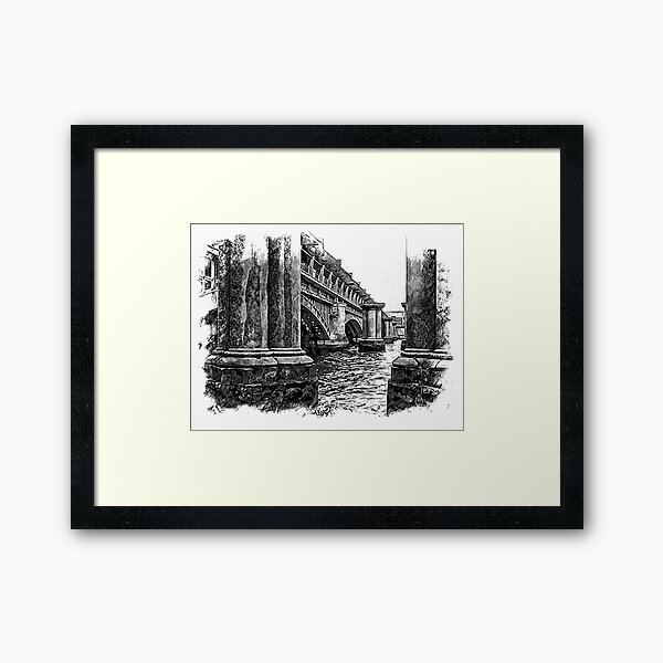 Blackfriars Railway Bridge London Black and White Framed Art Print
