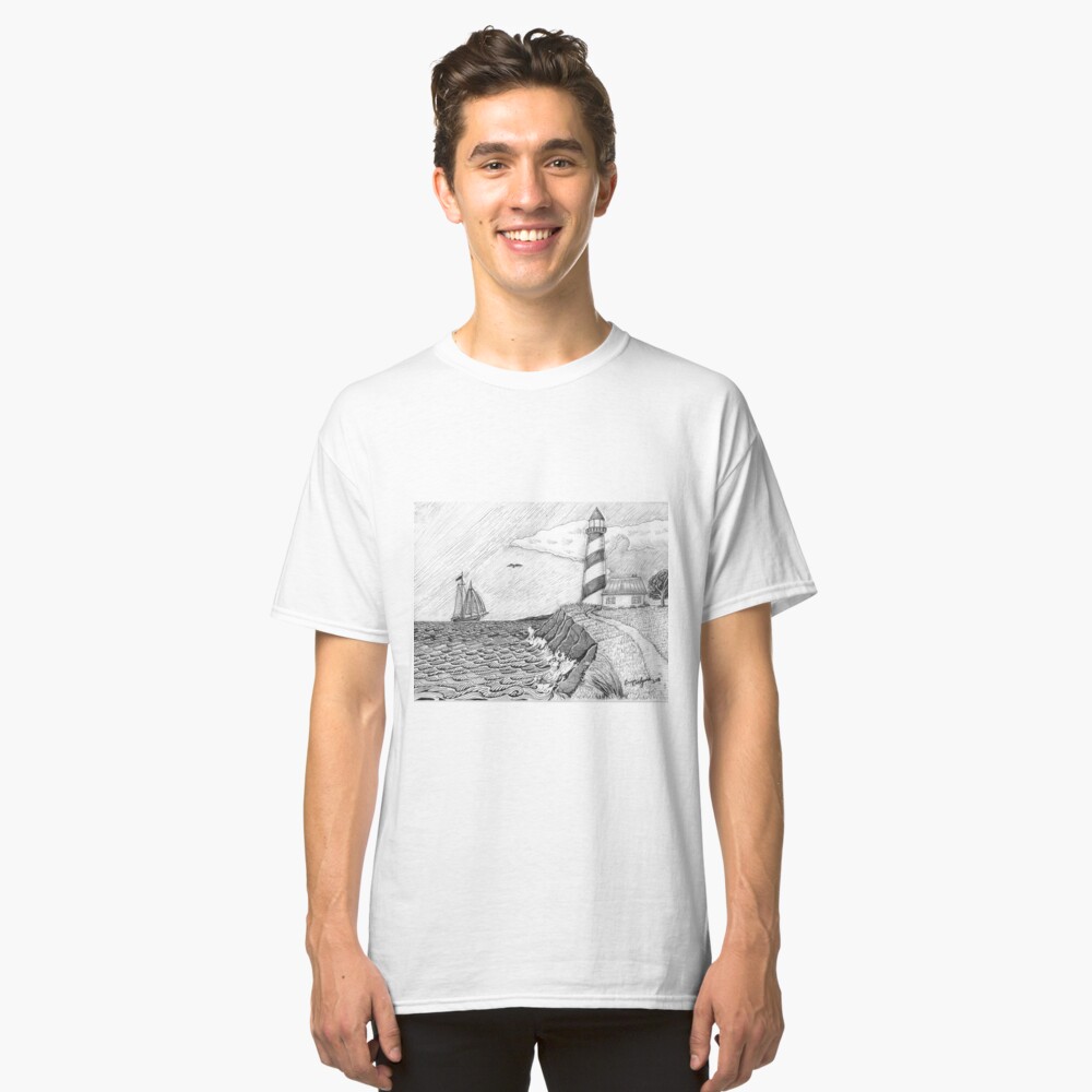 Lighthouse black and white Classic T-Shirt