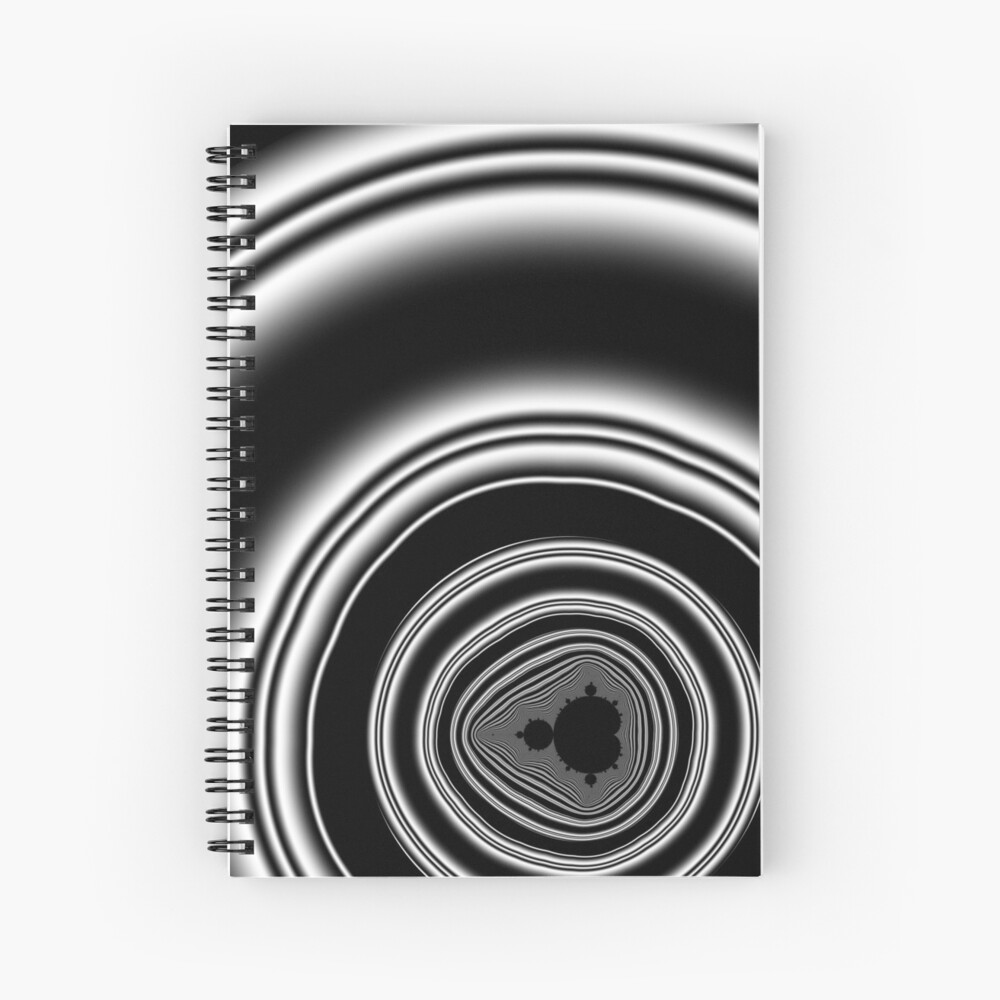 Monochrome Mandelbrot 2018-12-29-025 Spiral Notebook
