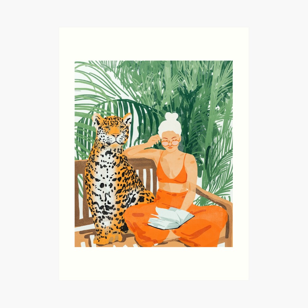 Jungle Vacay II #painting #illustration Art Print