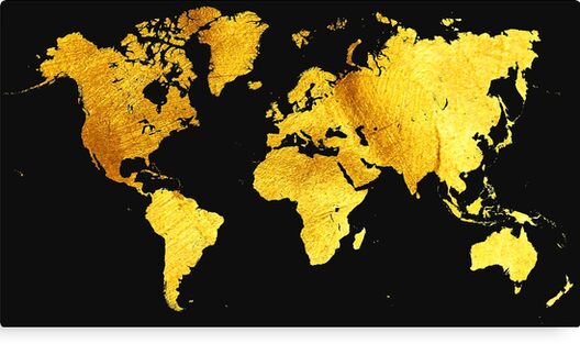 black and gold map of the world world map for your walls canvas