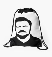 Ron Swanson - Parks and Recreation Drawstring Bag