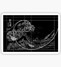Hokusai trifft Fibonacci, Goldener Schnitt, Linie Sticker