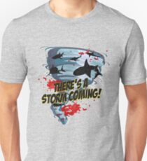 Shark Tornado - Shark Cult Movie - Shark Attack - Shark Tornado Horror Movie Parody - Storm's Coming! Slim Fit T-Shirt