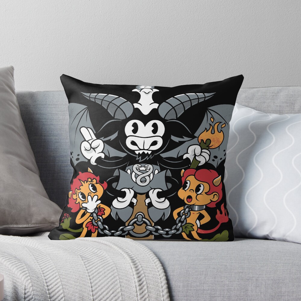The Devil - XV Tarot Card -Baphomet Throw Pillow