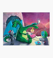 The Knight, The Princess and The Dragon Photographic Print