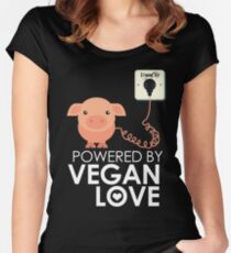 VeganChic ~ Powered By Vegan Love Women's Fitted Scoop T-Shirt