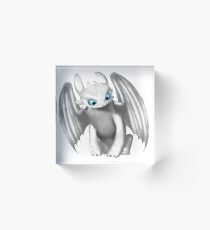 White night fury - how to train your dragon 3 Acrylic Block