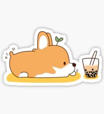 Corgi and Bubble Tea Sticker