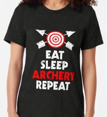 Eat Sleep Archery Repeat Verein Pfeil Hobby Tri-blend T-Shirt