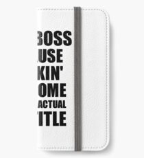 Lady Boss Freaking Awesome Funny Gift Idea for Coworker Employee Office Gag Job Title Joke iPhone Flip-Case/Hülle/Skin