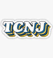 3D Retro TCNJ Blue/Gold Sticker
