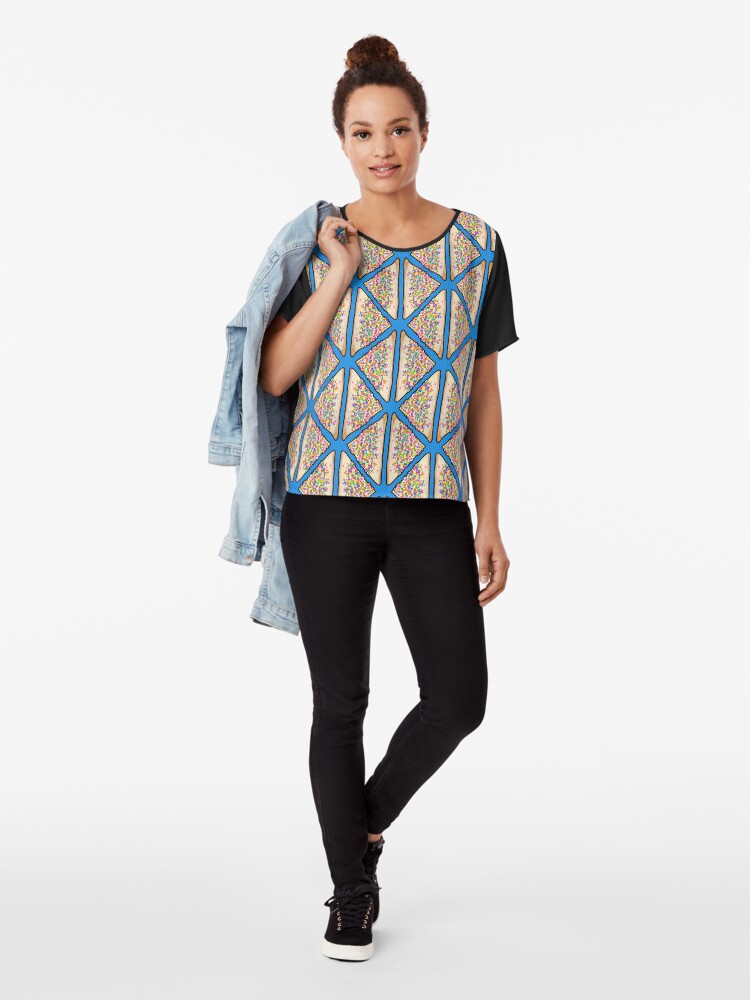 Alternative Ansicht von Feenbrot in Blau, australisches Art Deco Chiffon Top