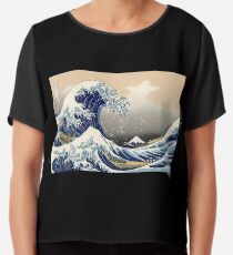 "Die große Welle vor Kanagawa" von Katsushika Hokusai (Reproduktion) Chiffontop