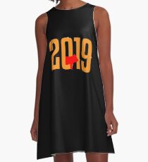 Pig 2019 Feier Party Fete Feuerwerk Tier A-Line Dress