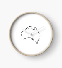 Australia Outline T-Shirt Clock