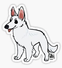 White Black Gshep Sticker