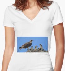 Mom and the Kids Women's Fitted V-Neck T-Shirt