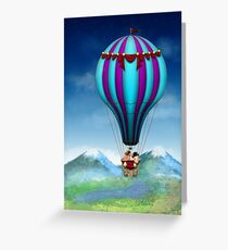 Flying Pig - Balloon - Up up and Away Greeting Card
