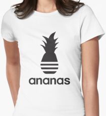 Ananas-Parodielogo Tailliertes T-Shirt für Frauen